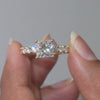 3.72 Princess Cut Side Stone Ring