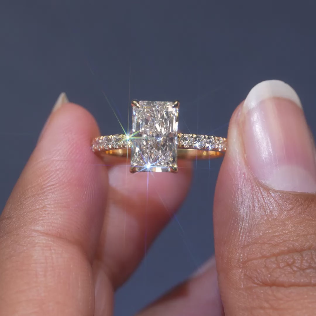 2.45 CT Radiant Pavé Diamond Ring