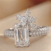 4.68 CT Emerald-Cut Solitaire Side Stones Ring