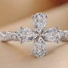 1.85 CT Pear Floral Twisted Band Ring