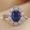 1.86 CT Oval Sapphire Halo Ring