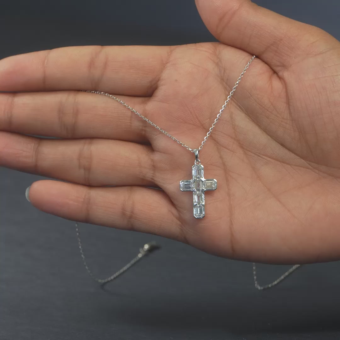 1.73 CT Baguette Cross Pendant