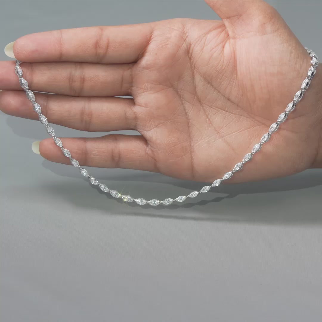 9.89 CT Marquise Cut Tennis Necklace