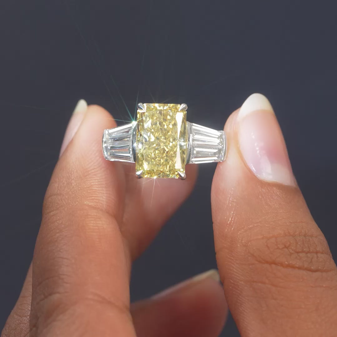 6.75 CT Radiant Cut Three Stone Ring