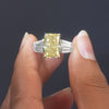 6.75 CT Radiant Cut Three Stone Ring