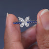 0.88 CT Marquise & Pear Cut Butterfly Sapphire Pavé Ring