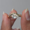 1.08 CT Pear Cut Solitaire Wave Ring