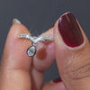 0.40 CT Chevron Pavé Ring with Dangling Pear Drop