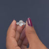 2.84 CT Oval & Pear Three Stone Ring