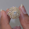 1.48 CT Round Pinwheel Cocktail Ring