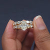 5.16 CT Oval Diamond Cluster Bridal Set
