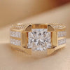 5.5 CT Princess Wide Triple-Row Channel Men's Ring