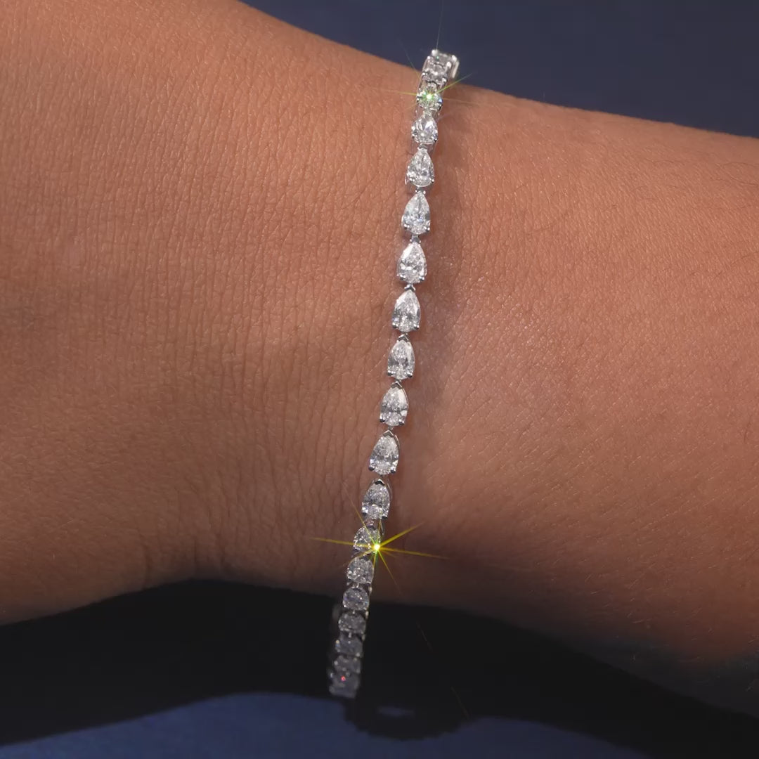 3.90 CT Pear Cut Tennis Bracelet
