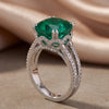 5.89 CT Cushion Green Stone Solitaire Ring