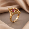 0.5 CT Pear Ruby Flame Sculptural Ring
