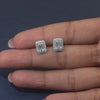 2.43 CT Emerald-Cut Halo Stud Earrings