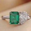 2.30 CT Green Emerald & Pear Ring