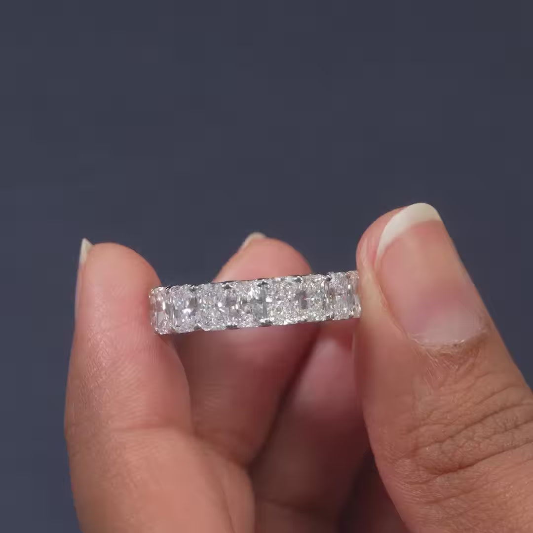 4.95 CT Radiant Cut Half Eternity Ring