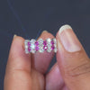 1.58 CT Round Ruby Diamond Cluster Ring