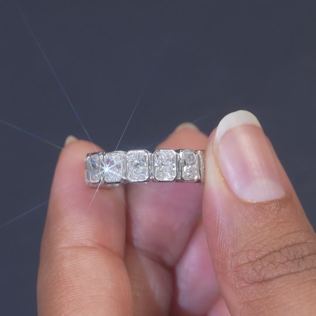 4 CT Radiant Half Eternity Ring
