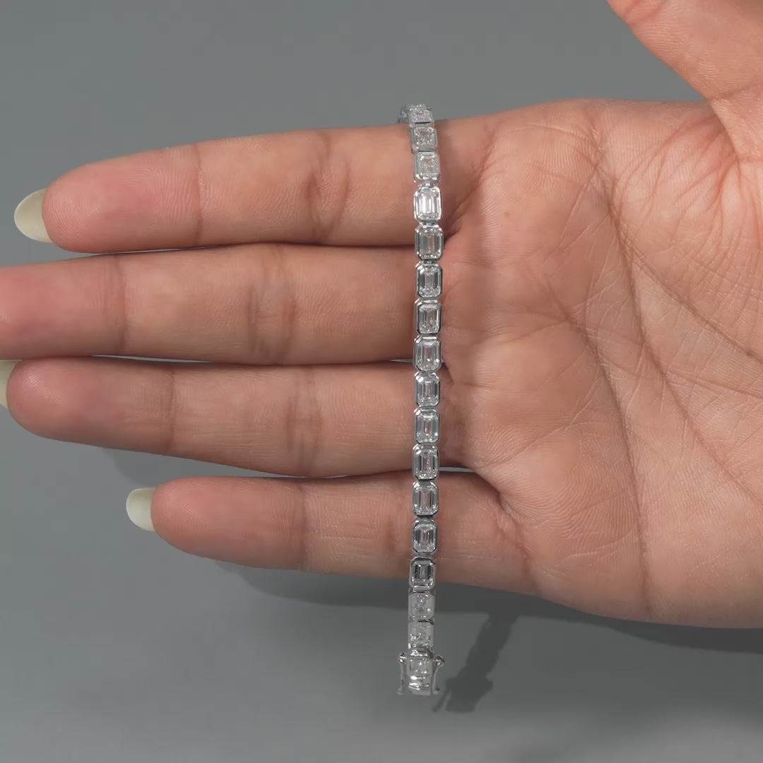 10 CT Emerald Cut Tennis Bracelet