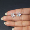 2.06 CT Pear Cut Flower Stud Earrings