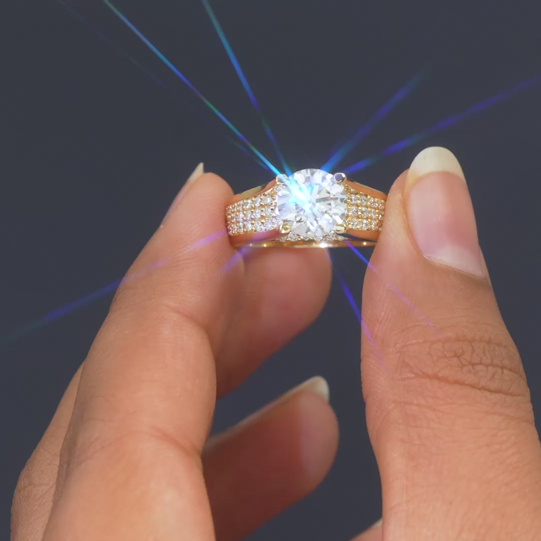 2.65 CT Round Brilliant Wide Pavé Ring