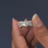 1.46 CT Round Solitaire Curved Pavé Band Bridal Set
