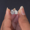 2.05 CT Oval & Pear Diamond Bezel Toi et Moi Ring
