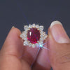 4.14 CT Oval Ruby Halo Ring