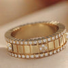 0.53 CT Studded Panel Band with Pyramid & Pavé Accents