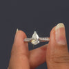 1.39 CT Pear Cut Solitaire Ring – Pavé Band