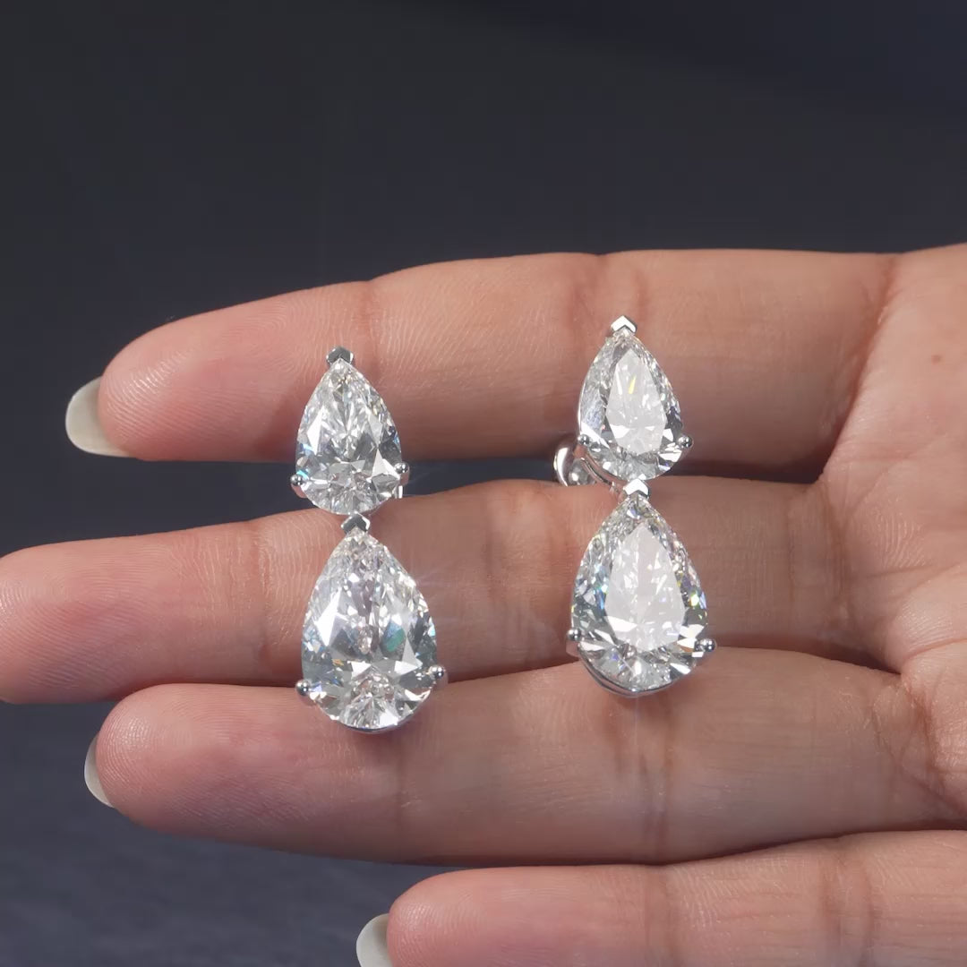 78.50 CT Pear Diamond Necklace & Earrings Set