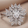 4.79 CT Oval & Marquise Sunburst Halo Ring