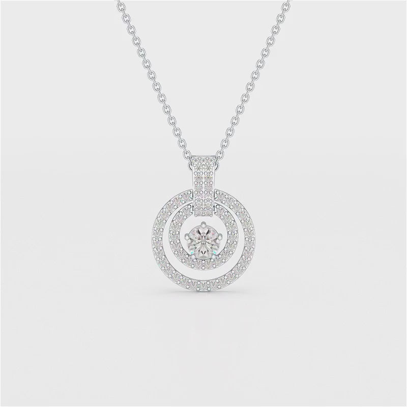 1.6 CT Lab Diamond Round Cut Pendant