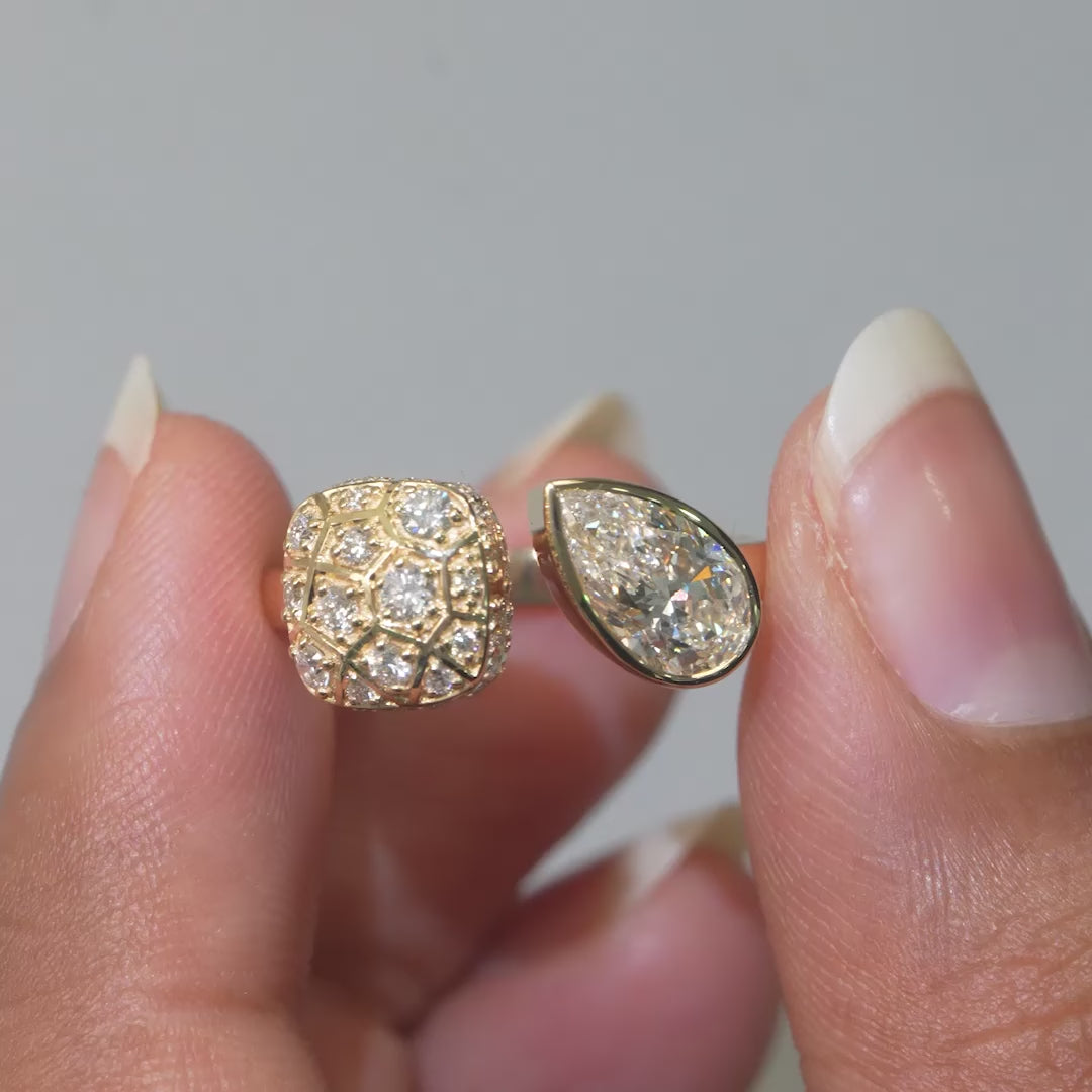 1.40 CT Pear Cut Open Ring