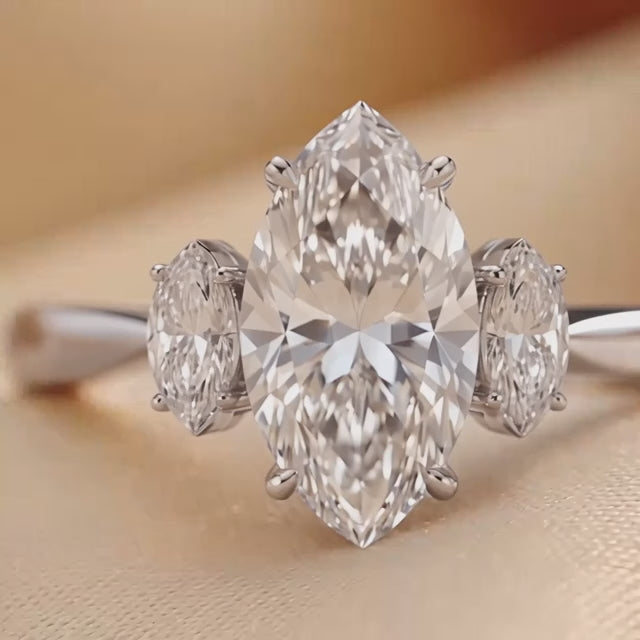 1.85 CT Marquise Three Stone Ring