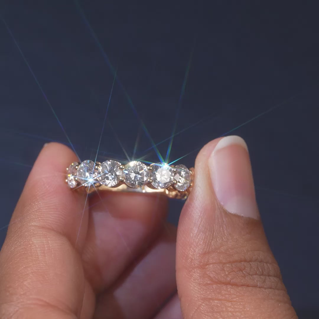4.31 CT Round Cut Half Eternity Ring