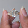 4.58 CT Emerald Cut Three Stone Ring – Baguette Sides