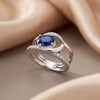 1.41 CT Oval Sapphire Swirl Halo Ring