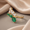 2.03 CT Pear Green Emerald & Diamond Cluster Ring