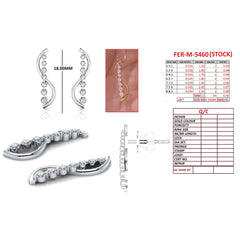 0.36 CT Graduated Diamond S-Curve Ear Climber Earrings