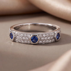 0.67 CT Round Sapphire & Diamond Full Eternity Ring