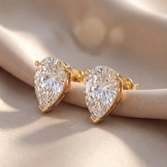 1 CT Pear Diamond Solitaire Stud Earrings