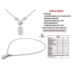 1.89 CT Pink Oval Diamond Drop Pendant