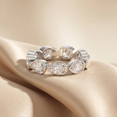 4.05 CT East-West Pear Bezel Diamond Full Eternity Ring