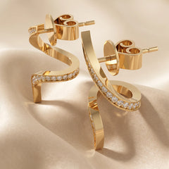 0.41 CT Diamond Pavé Ribbon Twist Earrings
