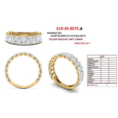 3.20 CT Radiant Diamond Half Eternity Ring