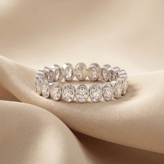 2 CT Oval Bezel Diamond Full Eternity Ring