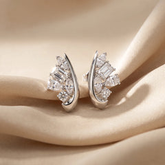 0.48 CT Multi Shape Diamond Cluster Wing Stud Earrings